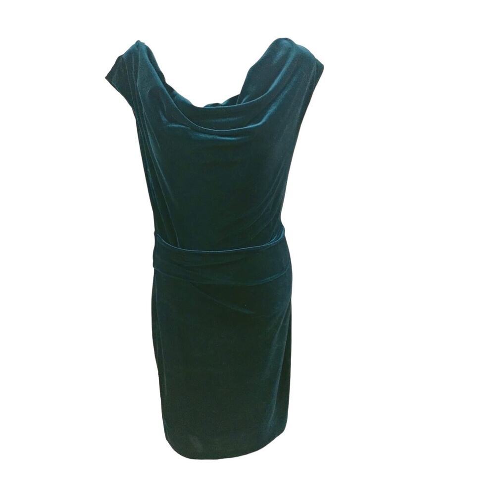 Vince Camito hunter green cowled-neck cinched on the side size 8 dress.